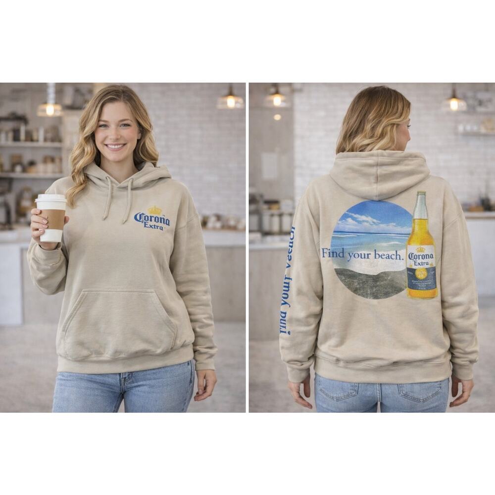 Corona Extra Hoodie Find Your Beach Graphic  Size Medium women’s